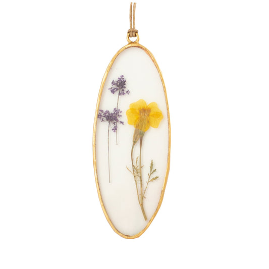 Marigold Oval Floral Pendant