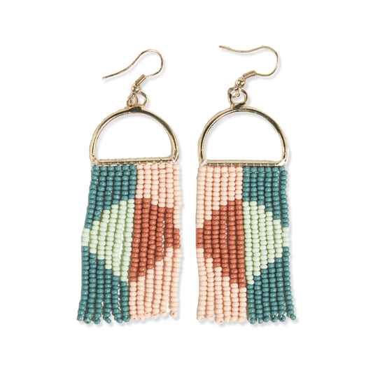 Allison Beaded Fringe Earrings - Desert