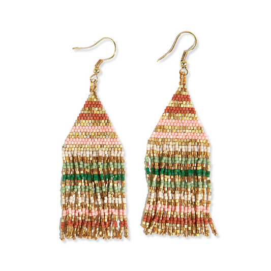 Luxe Petite Fringe Earring - Desert Gold Stripes