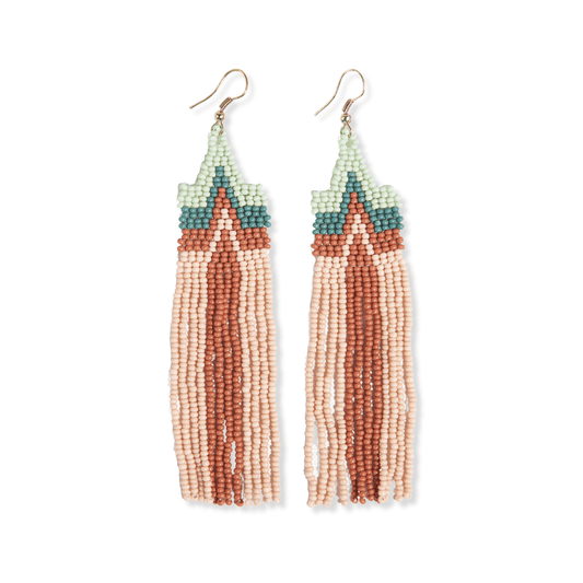 Danielle Beaded Fringe Earrings - Desert