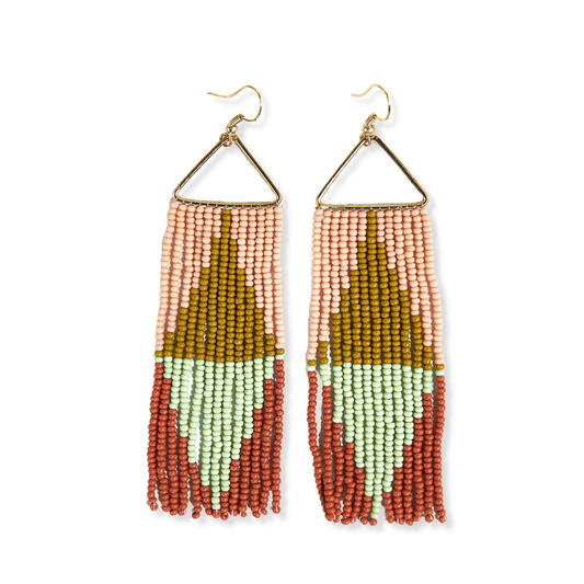 Brooke Beaded Fringe Earrings - Desert