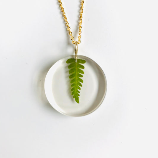 Botanical Moon Pendant - Fern