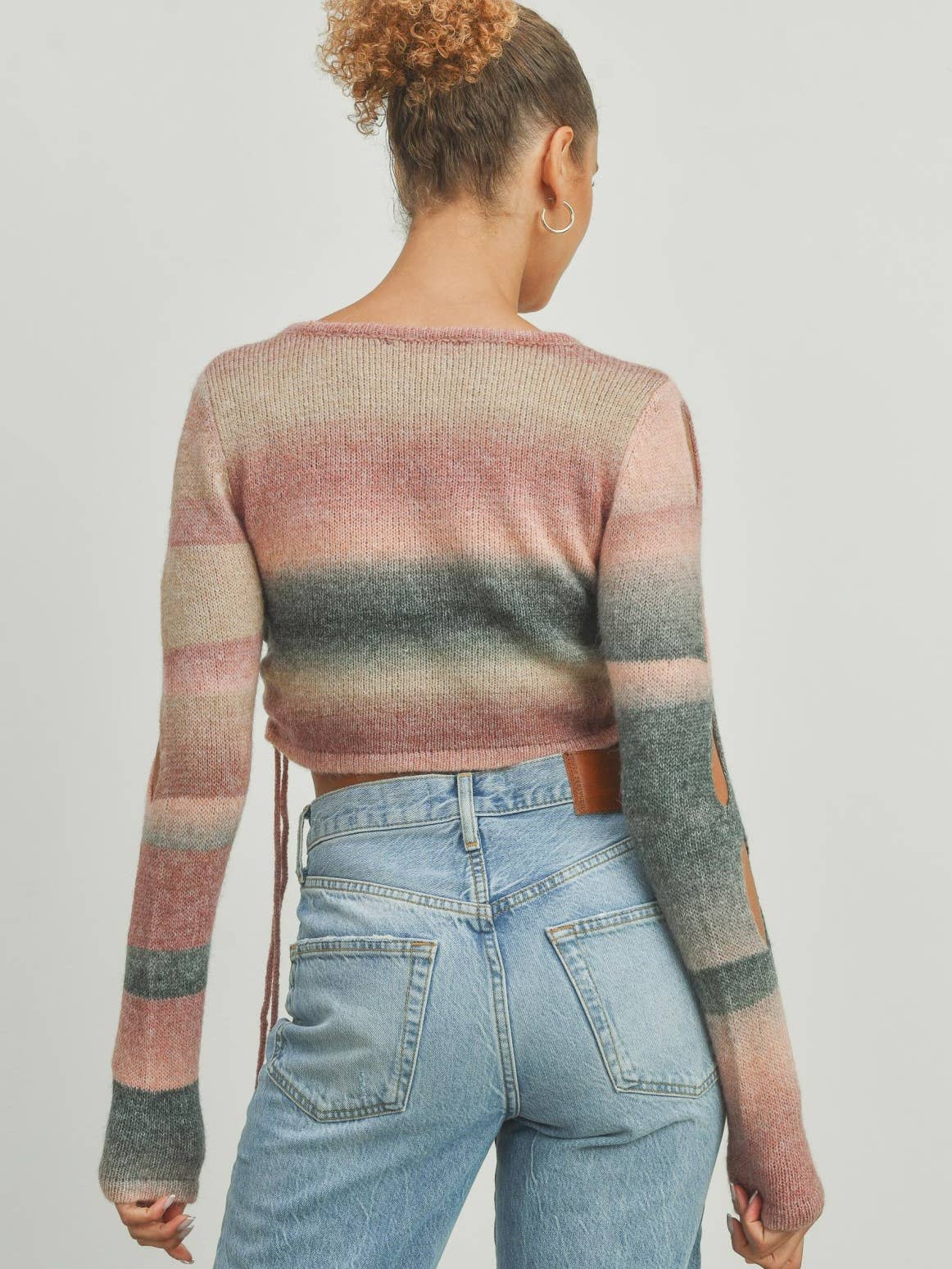 Crop Sweater with Cutout and Side Detail