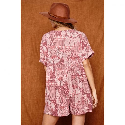 Relaxed Romper - Rust