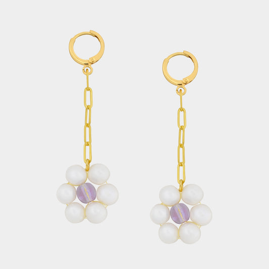 La Fleur Earrings - White