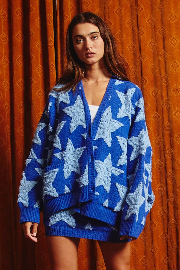 Star Cardigan - Blue