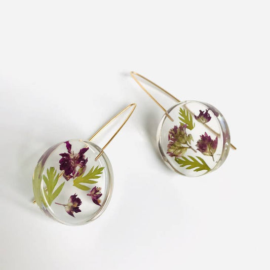 Botanical Full Moon Earrings - February Birthday