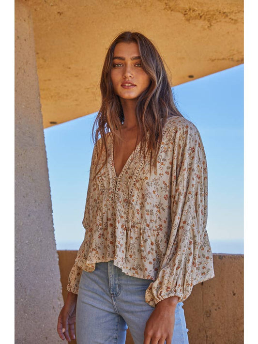 Floral Gauze Top