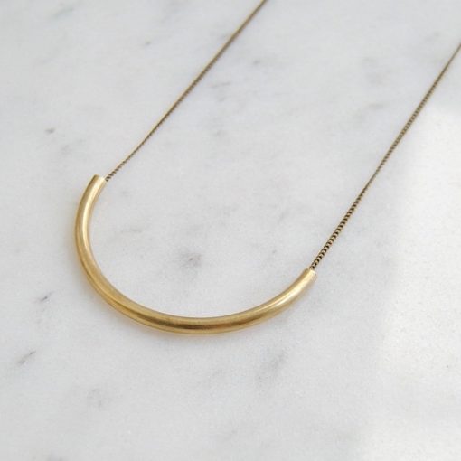 Large Brass Arc Necklace