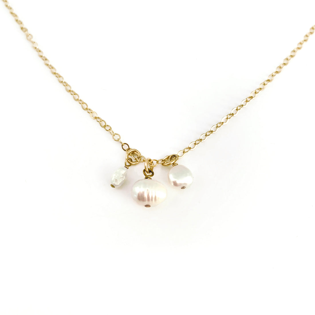Perla Cluster Necklace - White Pearl