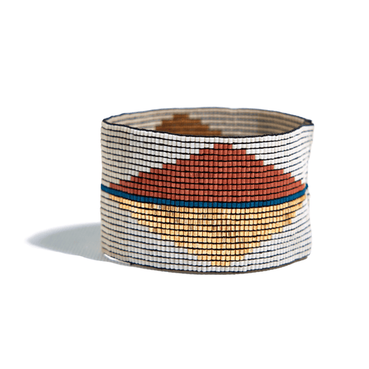 Brooklyn Beaded Stretch Bracelet - Rust