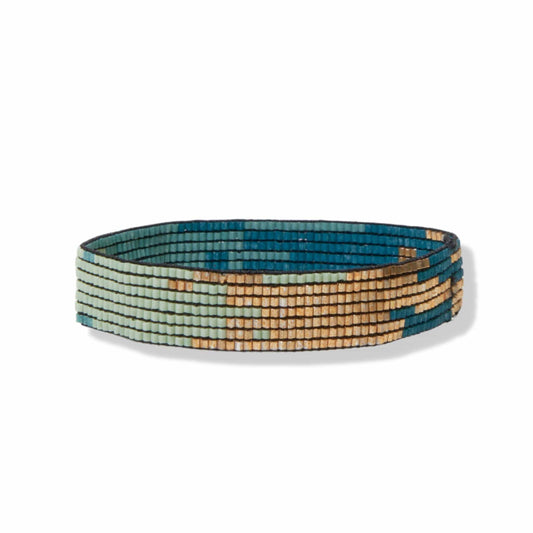 Alex Beaded Stretch Bracelet - Teal